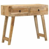 mesa consola madera maciza de mango rugosa 90x32x75 cm vidaxl