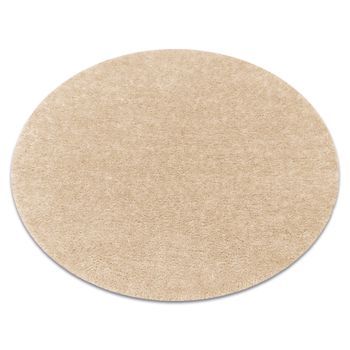 Alfombra Buenos Circulo 6652 Shaggy Liso, De Un Solo Color Crema Circulo 100 Cm