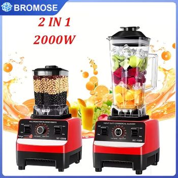 Licuadora Comercial de Alta Potencia de 2000W, Batidora Estacionaria, Procesador de Alimentos para Hielo y Smoothies, Licuadora de Alta Potencia para Cocina, Libre de BPA