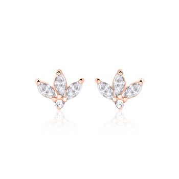 Pendientes de plata 925 con circonita, color rosado