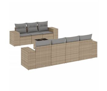 Vidaxl juego de sofás de jardín con cojines beige 8 pzas ratán pe