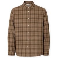 selected camisa manga larga noos regnoah shirt - savannah tanbrown para hombre