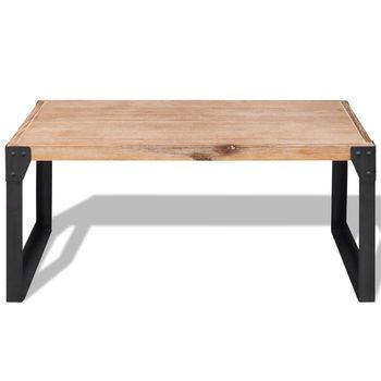 Mesa De Centro，mesa Auxiliar，mesa De Café De Madera Maciza Reciclada 100x60x45 Cm