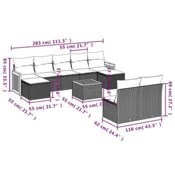 Conjunto Combinado De Salón (conjunto De 10 Piezas, Combinado Con Cojines Negros)