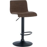 taburete de bar x1 diseno sencillo con reposapies en tela marron patas de metal negro 100004554