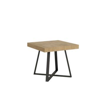Mesa Extensible 90x90/194 Cm Abbraccio Roble Natural Patas Antracita