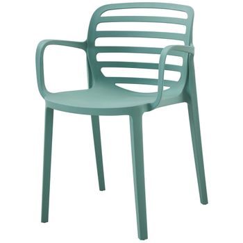 Silla De Jardín Siena Verde 78,5x53,6x53cm Fabricada En Polipropileno Eme Mobiliario.