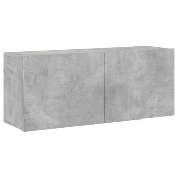 Mueble Tv De Pared | Mueble De Salón | Armario Tv Gris Hormigón 100x30x41 Cm