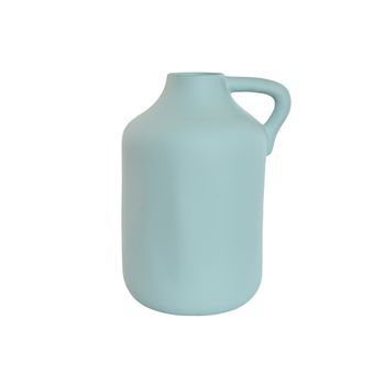 Jarron Gres 36x31x48 Asa Artesanal Azul Celeste