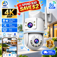 jooan 4k 8mp hd wifi camara ptz al aire libre 5g wifi lente dual camaras ip de seguridad 5x zoom ai seguimiento onvif camara de vigilancia cctv