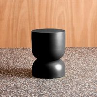 mesa auxiliar rincon de sofa mesita metal o32 x h42cm negro
