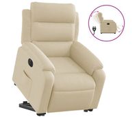 vidaxl sillon electrico reclinable elevable de tela color crema
