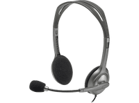 auriculares - logitech h110 stereo headset de diadema con cable microfono plata