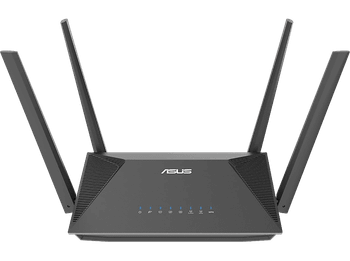 Router - ASUS RT-AX52, Doble Banda, WiFi 6, 1201 Mbps, Control parental, Con VPN, Negro