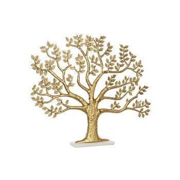Figura Aluminio Marmol 76x10x68 Arbol Dorado