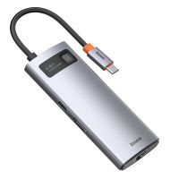dock usb-c baseus metal gleam 100w 4k ultra hd ethernet 1000mbps gris