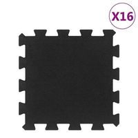 baldosas de suelo de goma 16 unidades negro 16 mm 30x30 cm vidaxl