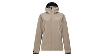 Chaqueta impermeable para mujer salewa puez gore tex 3l epe beige