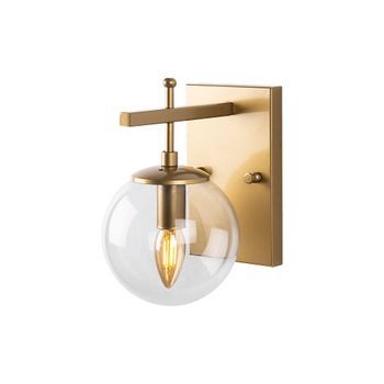 Lámpara De Pared Zahar-13111 Oro Metal Vidrio 15x20x15 Cm