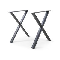 set de 2 patas de mesa klixjo 72x70 cm - negro encasa