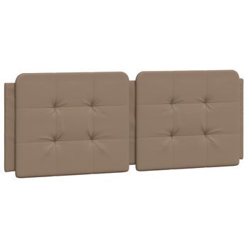 Cabecero Cama Mueble De Dormitorio De Cama Acolchado Cuero Sintético Capuchino 120 Cm Marrón M02_0004279