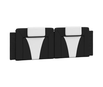 Vidaxl cabecero de cama acolchado viana cuero sintético negro blanco 160 cm