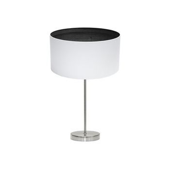 Sobremesa Tatiana 1xe27 Niquel/blanco-madera Negra 63x30x30 Cm