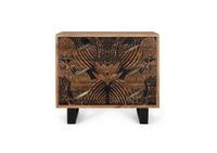 comoda de madera de acacia y patas de metal