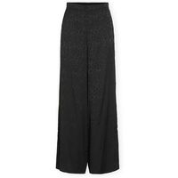 vila pantalon fluido salina trousers - black beauty para mujer