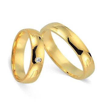 Alianzas 8 quilates oro amarillo con diamante