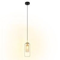 brigitte - lampara colgante de metal transparente 13 cm e27