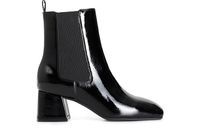 botin de mujer con elastico efecto charol black 36