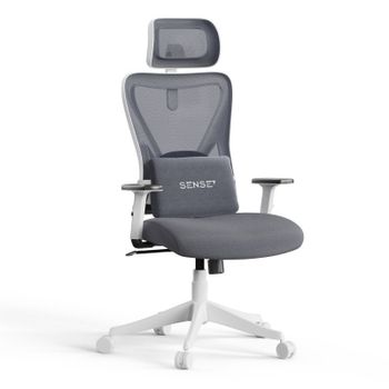 SENSE7 Tone Silla de Escritorio Ergonómico Ajustable Transpirable Blanca/Gris