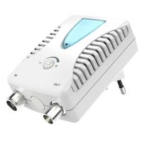 amplificador de antena hama 00205234 blanco regulable 25 db tv coaxial