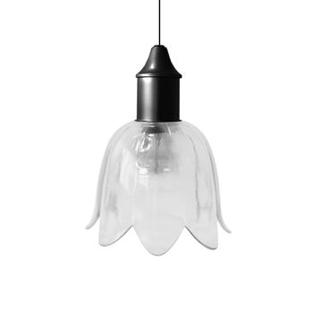Lámpara de suspensión metal y cristal transparente  D15,5 cm