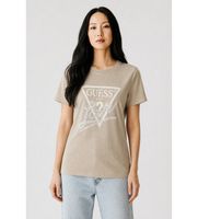 guess para mujer w5yi40i3z14 camiseta triangulo con perlas beige m casual verde piel manga corta