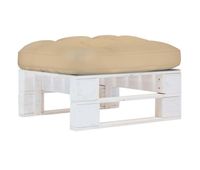 vidaxl otomana de jardin de palets madera de pino impregnada blanca