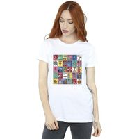 dessins animes camiseta grid squares para mujer