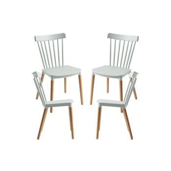 Pack 4 Sillas Leka De Polipropileno 82*44*54 Cm - Celadón