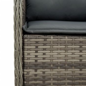 Conjunto De Comedor De Patio (con Cojines, Ratán Poliéster Gris)