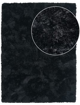 Alfombra de pelo largo Silvana negro 60x100 cm