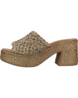 de porronet zueco porronet 3172p trenzado oro taupe