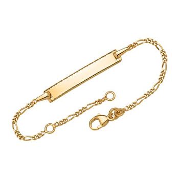 9 quilates pulsera de oro placa pulida