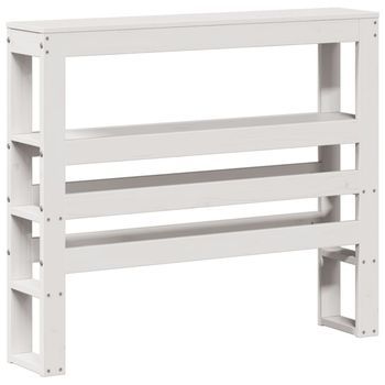 Cabecero De Cama Con Estantes Madera Maciza Pino Blanco 75 Cm Vidaxl