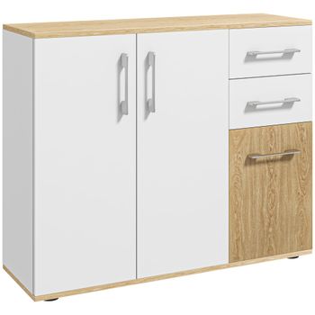 Aparador de salón 90x30x75.5 cm blanco