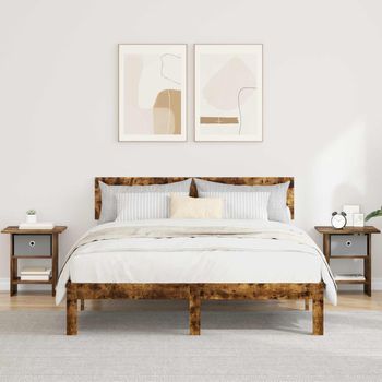 Mesitas De Noche (2 Uds) - Dormitorio - Madera De Ingeniería - Roble Ahumado (41x40x45cm)