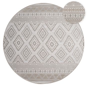Alfombras de interior y exterior Verona beige 80 cm redondo
