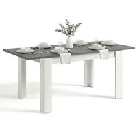 mesa de comedor extensible 140-190x90 cm sira blanco artik blanco mate - gris grafito 190 x 78 x 90 cm