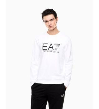 EA7 para hombre. 7M002278_AF22266 Sudadera Core Identity blanco (XXS), Casual, Algodón, Manga corta