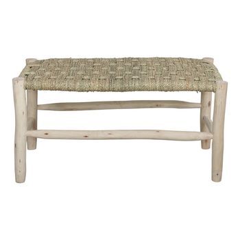 Banco De Madera Y Fibra Natural Tecilen 80x40x42